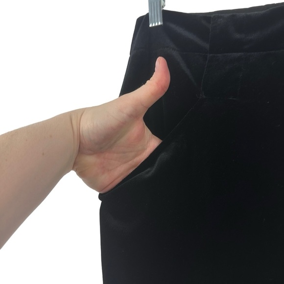EVA FRANCO NWT Size 6 Hepburn Pant in Black Velvet Wide Leg High Waisted Pocket - Picture 4 of 16